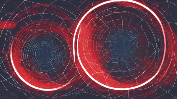 Abstract cybersecurity illustration of a cracked shield with data streams and a key escalating through privilege rings.